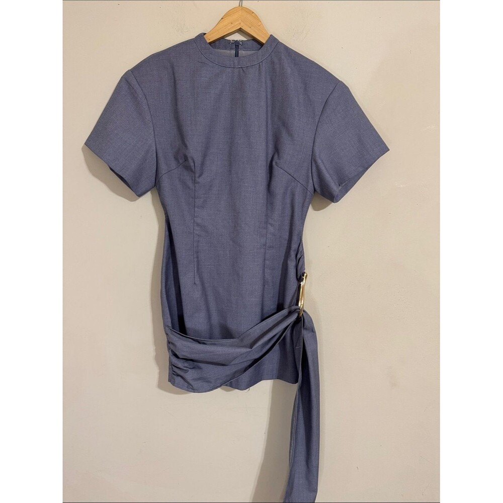 Lioness Martini Mini Dress Women's Slate Blue Belted size S Contemporary Party